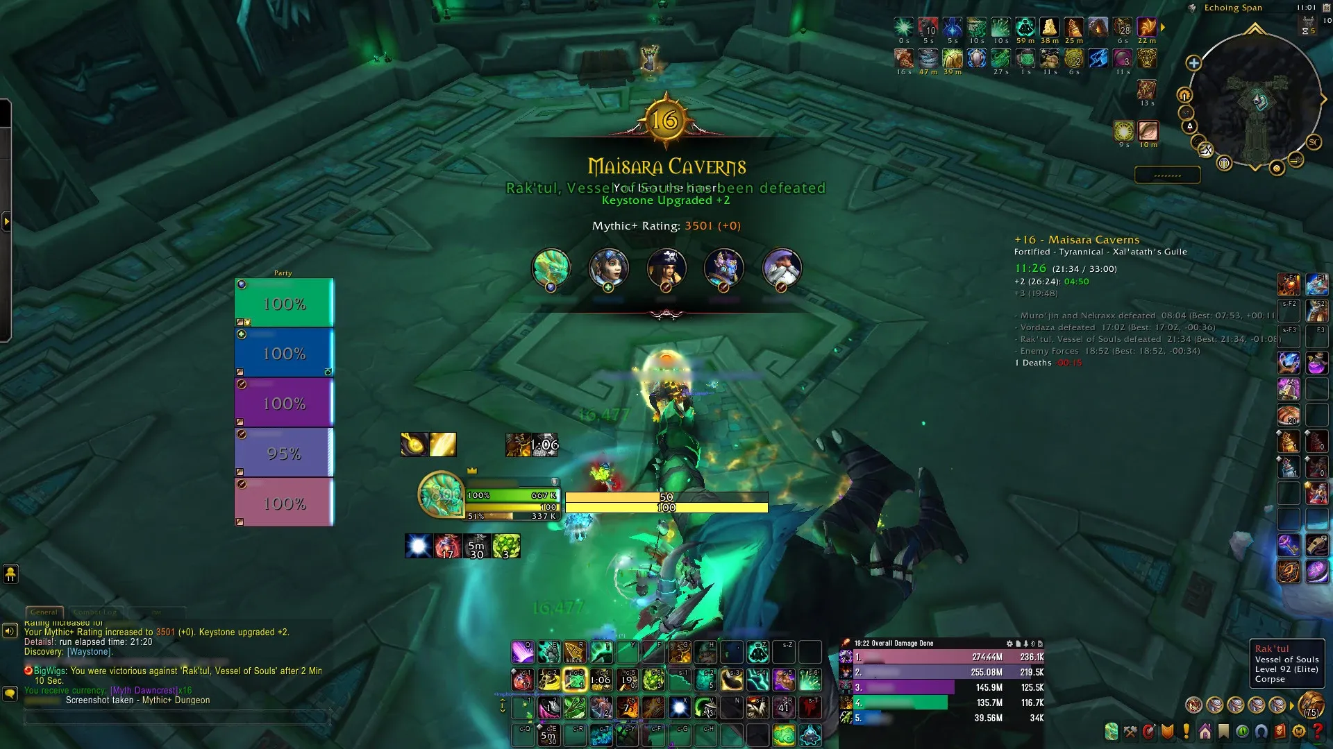 Screenshot of Mythic+16 Completed 3