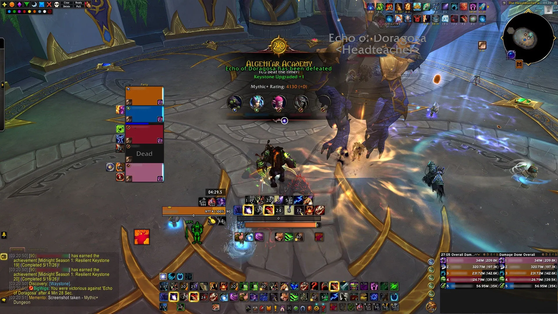 Screenshot of Mythic+20 Completed 4